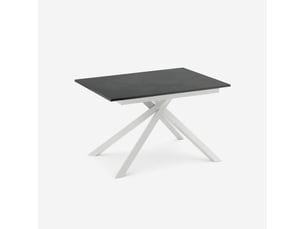 Table extensible en mélaminé structure blanche 140190x90 pluto - gris
