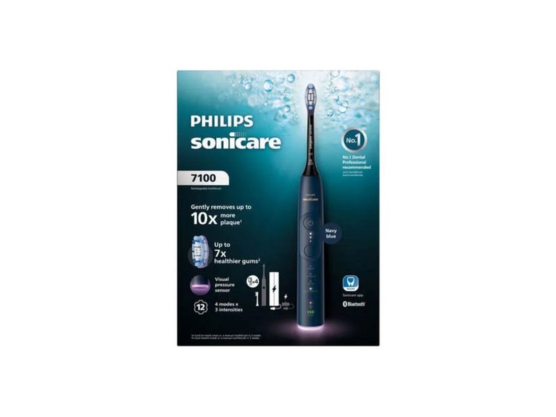  Brosse a dents ultrasonique adulte series 7100 hx742308 bleue avec 4 modes et capteur de pression PHI8720689044042 - Conforama A