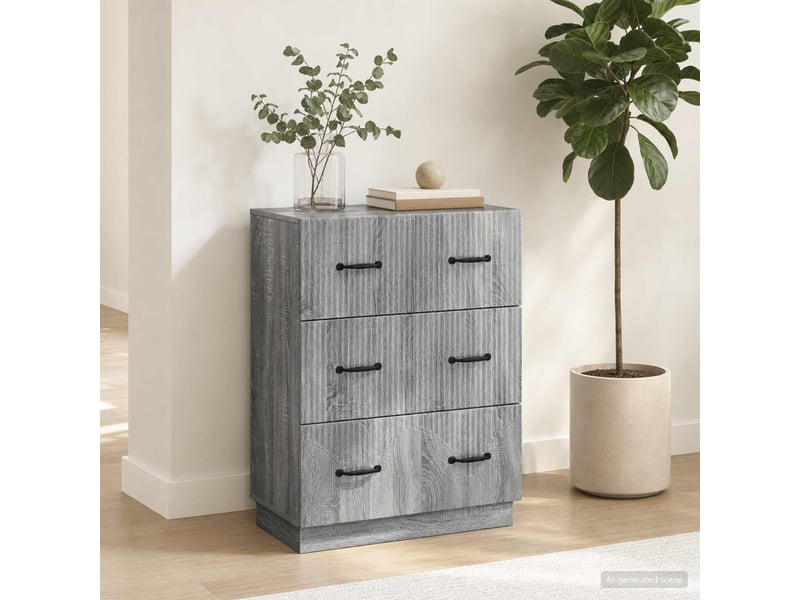 Armoire de rangement bureau, armoire à tiroirs sonoma gris 66 x 34,5 x 87 cm - Conforama D