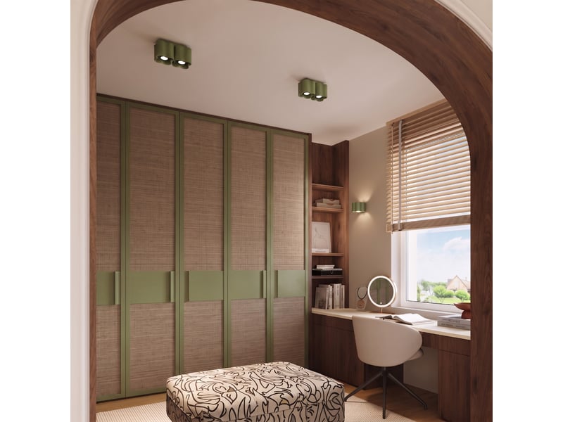  Plafonnier ovio 2 vert olive gu10 aluminium moderne 12x24.5x12cm SL.3345 - Conforama C