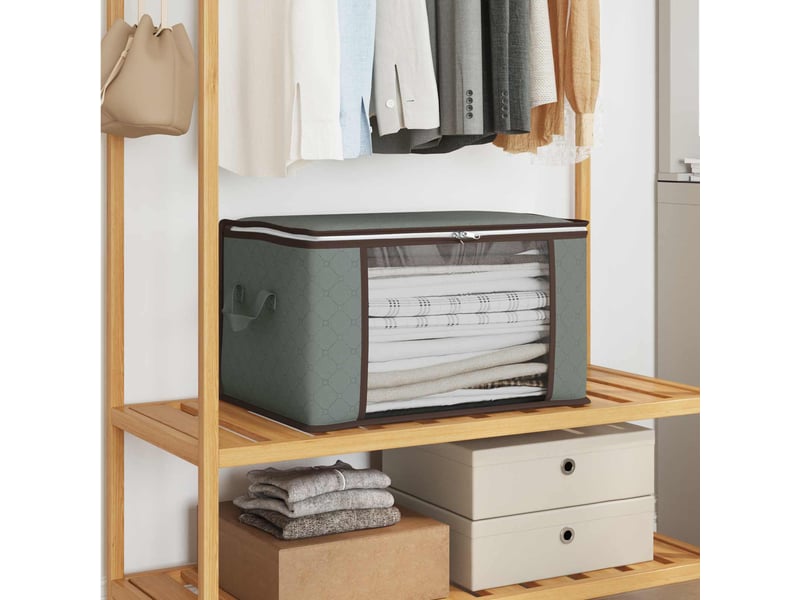  Boîte de rangement avec fenêtre latérale transparente 6 pcs gris shl72515  - Conforama B