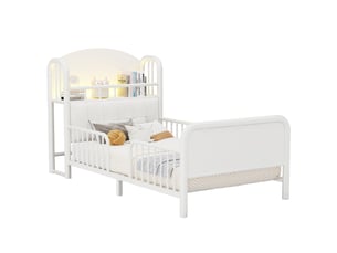 Lit avec rangement 90x200 cm <strong>DZMDIP</strong>  <strong></strong> coloris blanc