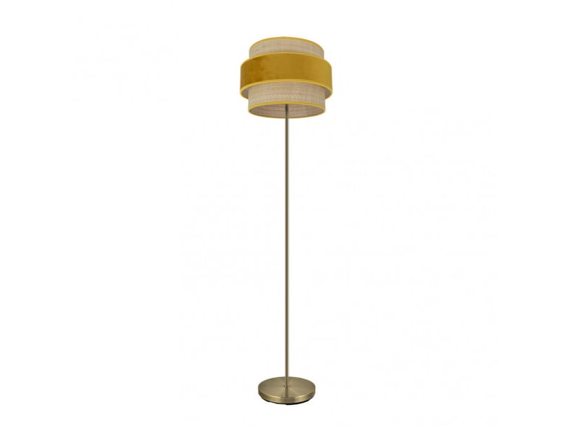  Fabrilamp reyes lampadaire textile naturel et jaune, 1 x e27, h 160 cm, ø 40 cm 177441050 - Conforama A