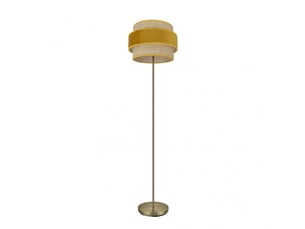 Fabrilamp reyes lampadaire textile naturel et jaune, 1 x e27, h 160 cm, ø 40 cm