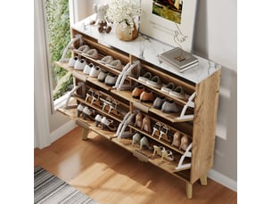 Meuble à chaussures 16 paire(s)  <strong>HAVRYA</strong>  <strong></strong> coloris naturel