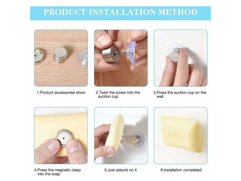  Lot de 3 porte-savon aimanté ventouse sans perçage, salle de bain evier baignoire cuisine  - Conforama E