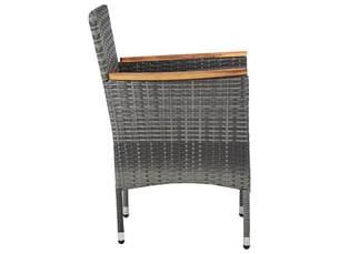 Lot de 2 chaises à manger de jardin | chaise d'extérieur résine tressée gris shl8936