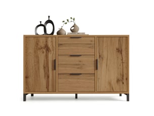 Buffet 2 porte(s) 3 tiroir(s) - 120 cm coloris bois foncé