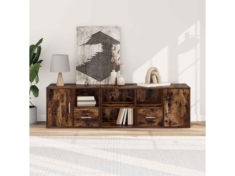  Armoire d'angle, armoire de rangement chêne fumé 160x40x45 cm bois d'ingénierie  - Conforama C