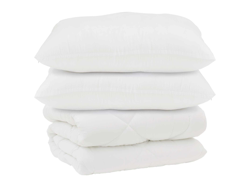 Couette avec oreillers 3 pcs - duvet blanc microfibre et plumes d'oie  - Conforama A
