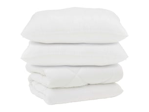 Couette avec oreillers 3 pcs - duvet blanc microfibre et plumes d'oie