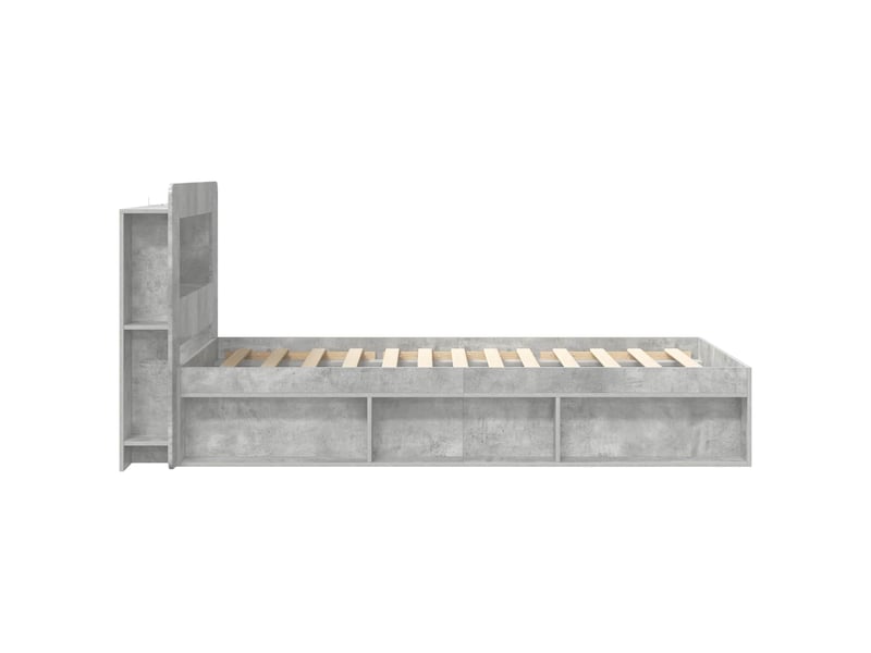  Lit simple- lit adulte -  cadre de lit avec rangement gris béton 80 x 200 cm  - Conforama B