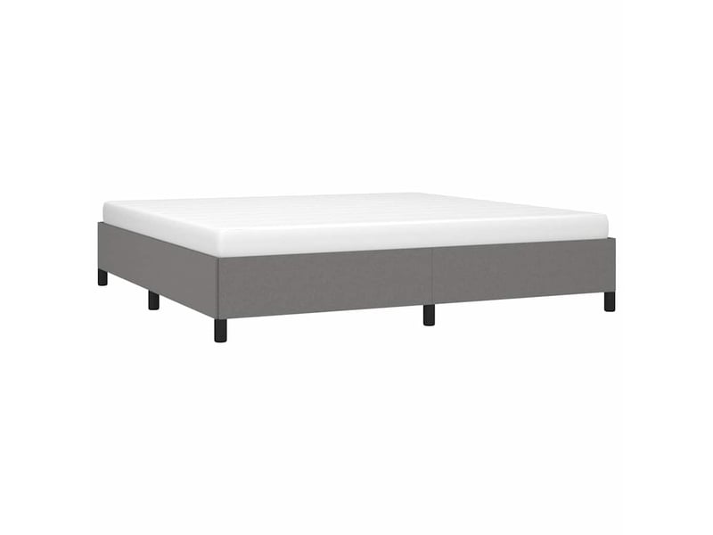  Lit double- lit adulte -  cadre de lit sans matelas gris foncé 200x200 cm tissu  - Conforama B