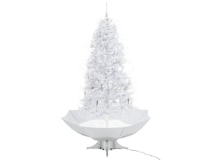 Sapin de noël - arbre de noël neigeux avec base de parapluie blanc 190 cm