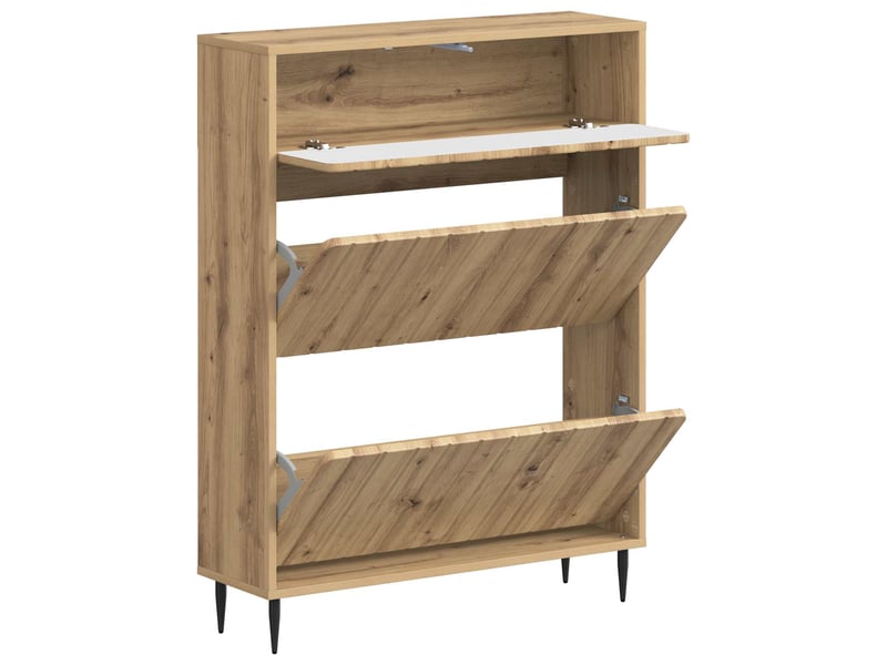  Meuble à chaussures, cabinet à chaussures zwolle 78x24x103 cm bois d'ingénierie shl7057  - Conforama C