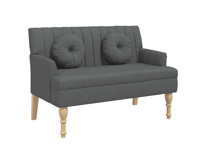  Banc chambre avec coussins gris foncé 113x64,5x75,5 cm tissu  - Conforama A