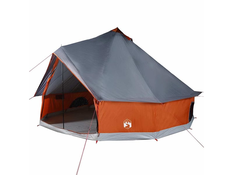  Tente de camping, tente familiale tipi 8 personnes gris et orange imperméable shl62754  - Conforama A