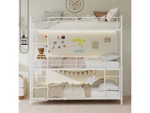 Lit mezzanine 90x190 cm <strong>OKMYHOME</strong>  <strong></strong> coloris blanc