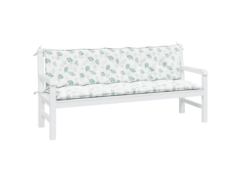  Lot de 2 coussins de banc jardin, coussins d'assise motif de feuilles tissu oxford cf58728  - Conforama D