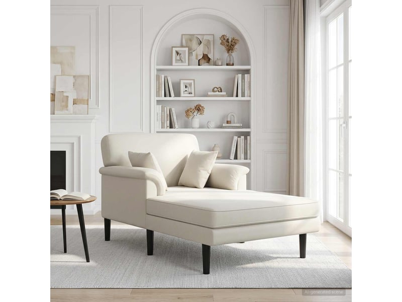 Vidaxl chaise longue crème velours - Conforama B