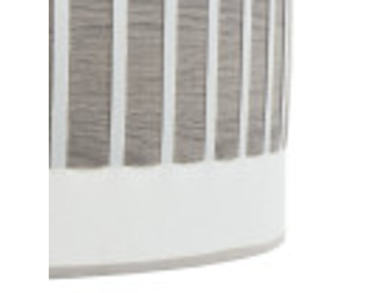  Fabrilamp ivanna lampe à poser nickelé blanc effet bois gris, abat-jour cylindrique textile, 1 x e14, 43 cm 188471083 - Conforama D