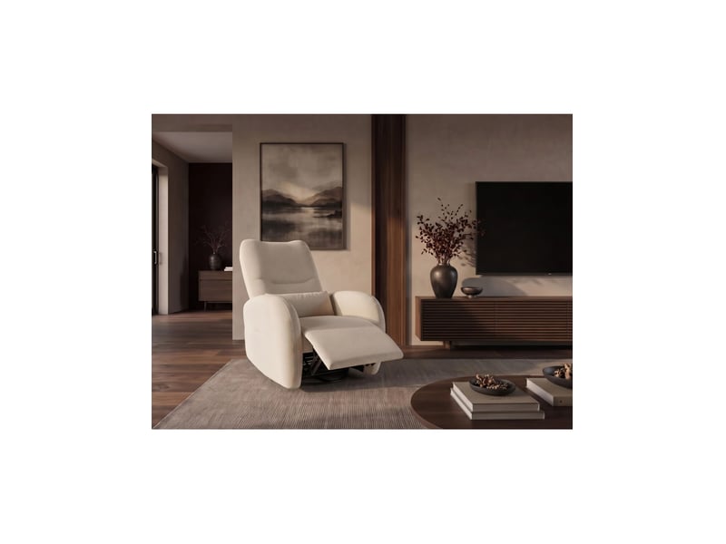  Fauteuil relax électrique relaxio - tissu beige clair - rotatif 360°  - Conforama D