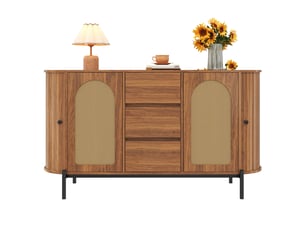 Buffet 4 porte(s) 3 tiroir(s) - 140 cm coloris bois foncé