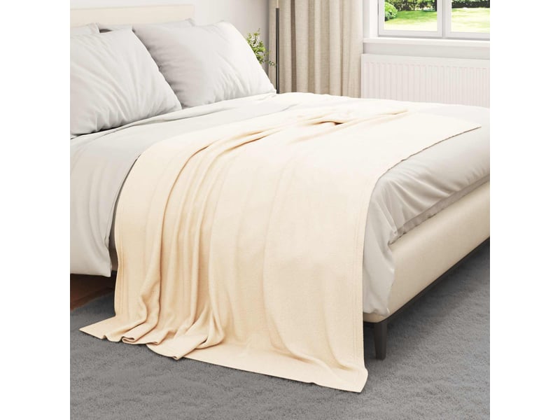  Plaid canapé crème 200x150 cm 0.42 kg polaire  - Conforama C