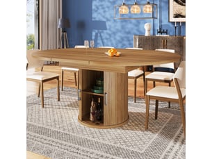 Table à manger extensible ronde 118-158 cm – s’allonge en ovale – noyernoir – jusqu’à 6 personnes