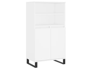 Buffet haut - bahut - meuble de rangement blanc 60x36x110 cm bois d'ingénierie