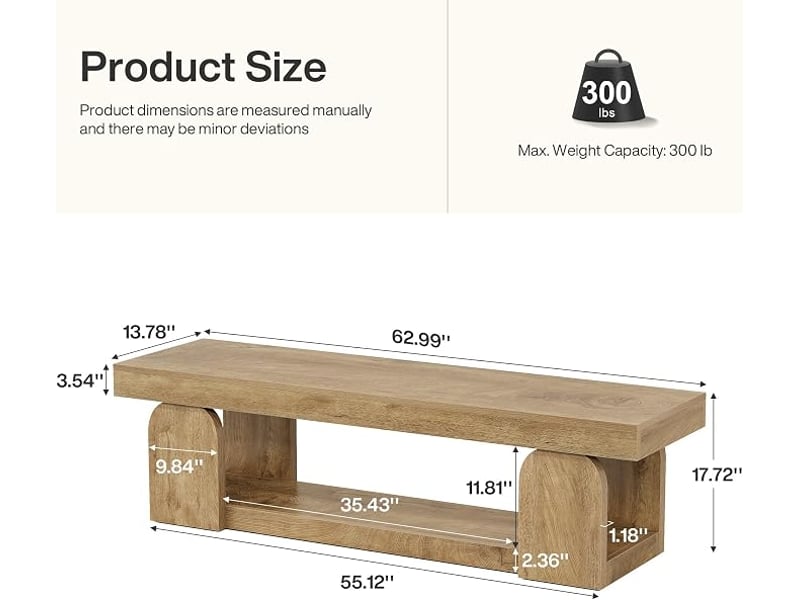  Banc d'entrée de 160 cm de long, banc à chaussures de style campagnard avec étagère de rangement, banc d'intérieur en bois naturel à placer au pied du lit, idéal pour la chambre, le couloir ou le hall d'entrée.  - Conforama C