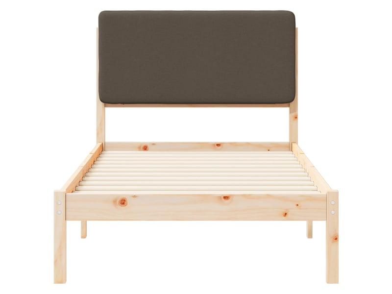  Lit simple- lit adulte -  cadre de lit avec tête de lit rembourrée taupe 80 x 200 cm  - Conforama D