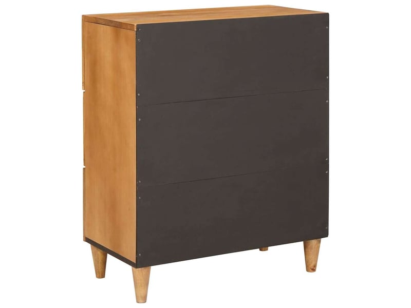 Buffet, meuble de rangement salon marron clair 60x33x75 cm bois de manguier massif shl7562 - Conforama E