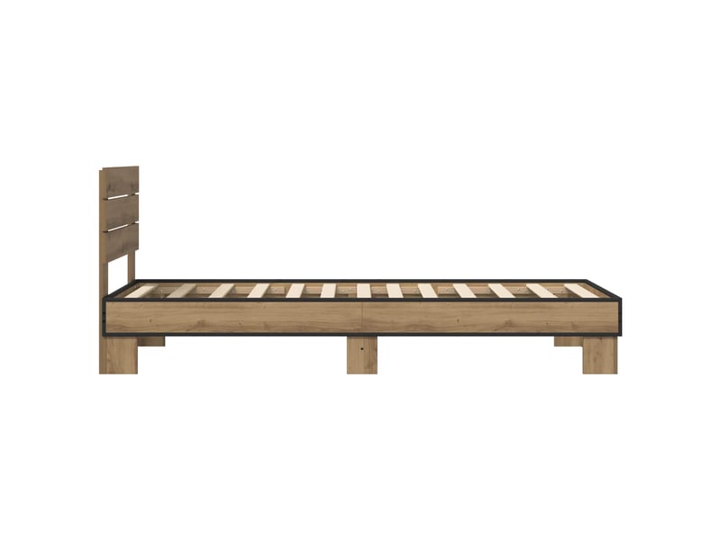  Lit simple- lit adulte -  cadre de lit avec tête de lit chêne artisanal 80 x 200 cm  - Conforama D