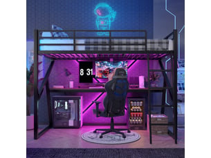 Lit mezzanine 90x200 cm <strong>STILVORA</strong>  <strong></strong> coloris noir