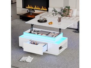 Table basse rectangulaire coloris blanc <strong>HAUSS SPOLE</strong> <strong></strong> - 45 cmx96 cm