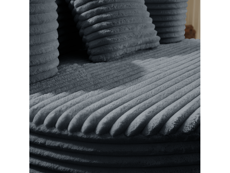  Fauteuil cloud fixe en velours côtelé gris foncé 112 × 105 cm, confort moelleux pour votre espace détente  - Conforama D