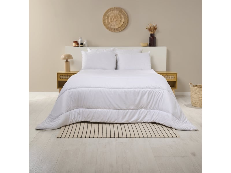  Pack couette chaude 220x240cm + 2 oreillers moelleux 60x60cm coton bio Fabriqué en France - Conforama B