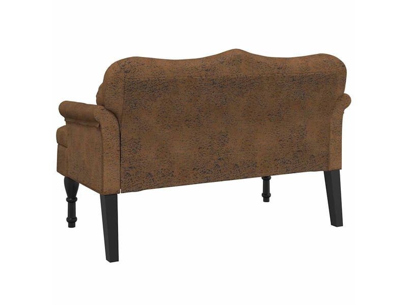  Banc salon, banc interieur avec coussins marron 120,5x65x75 cm similicuir  - Conforama E