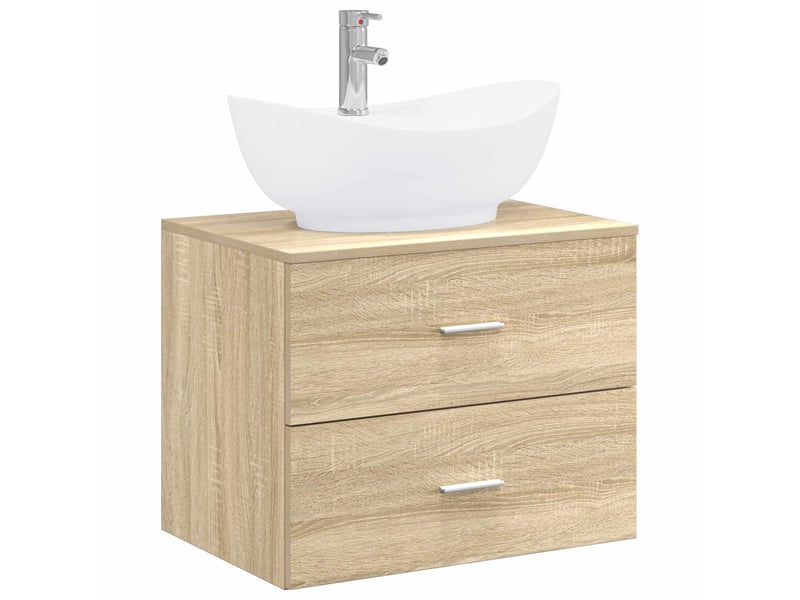 Ensemble de mobilier de salle de bain chêne sonoma cf64667 - Conforama A