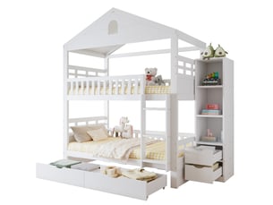 Lit superposé 2x90x200 cm <strong>COVREO </strong>  <strong></strong> coloris blanc
