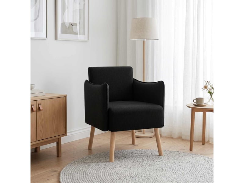Vidaxl chaise d'appoint noir tissu - Conforama B