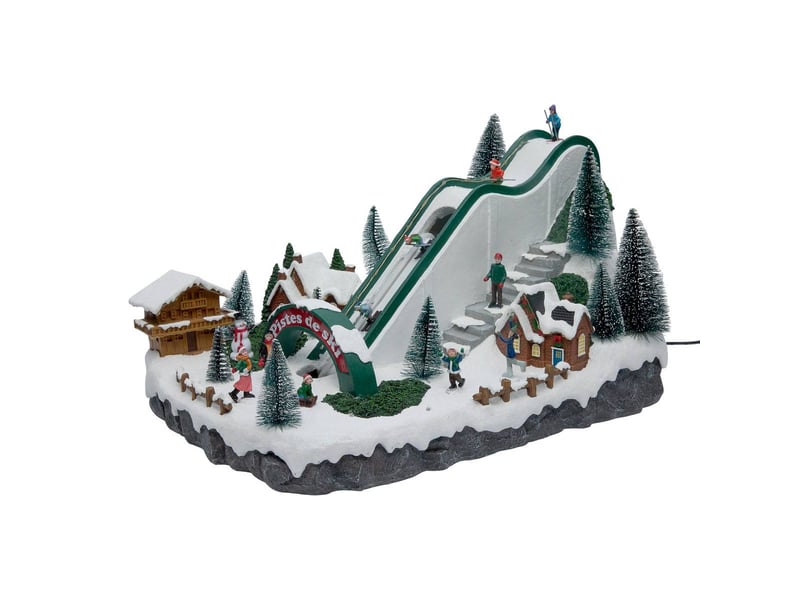  Village de noël lumineux piste de ski animé et musical 49 led sur secteur NURIK - Conforama A