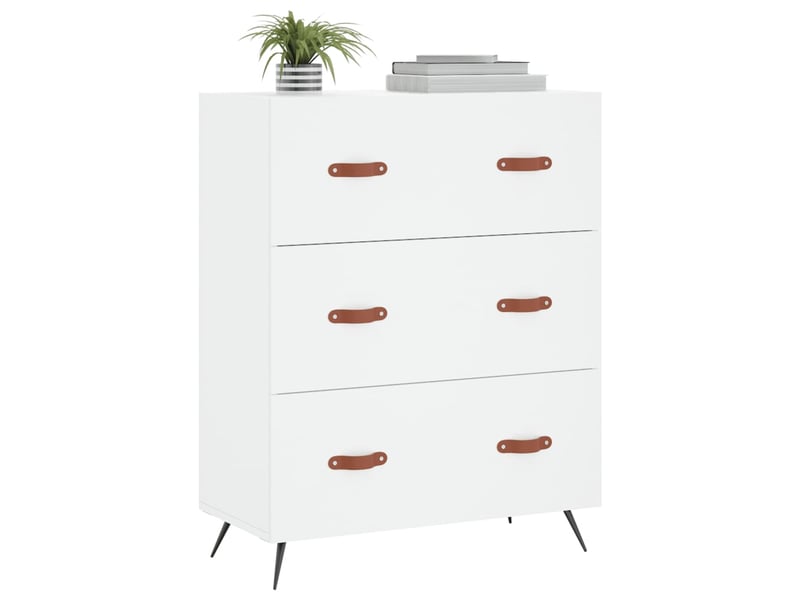  Commode chambre adulte, armoire à tiroirs blanc 69,5x34x90 cm bois d'ingénierie  - Conforama C