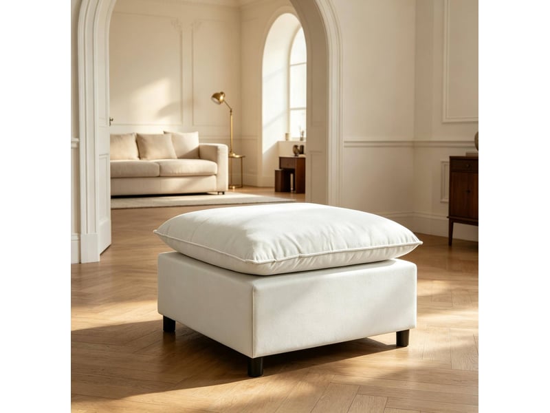  Pouf tcqpz carré 75 x 75 x 40 cm repose-pieds et assise d’appoint gris  - Conforama D