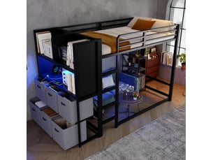 Lit mezzanine 120x200 cm <strong>HAUSS SPOLE</strong> <strong></strong> coloris bicolore
