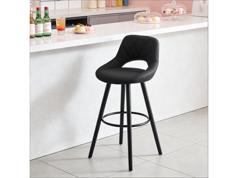 Chaise de bar chic avec dossier – chaise de cuisine multifonction pour cuisines, bars et bijouteries (1 chaise incluse) - Conforama D