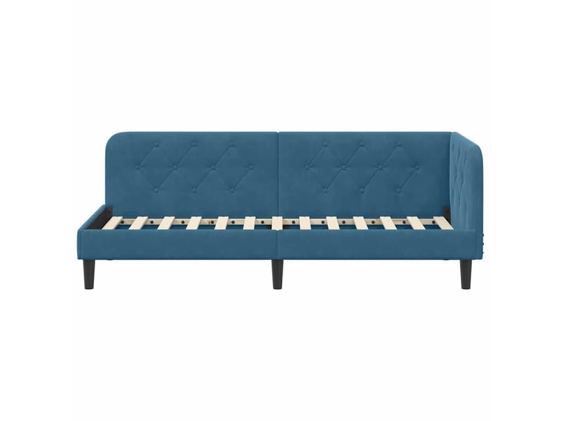Lit simple- lit adulte - cadre de lit d'angle bleu 80 x 200 cm velours - Conforama D