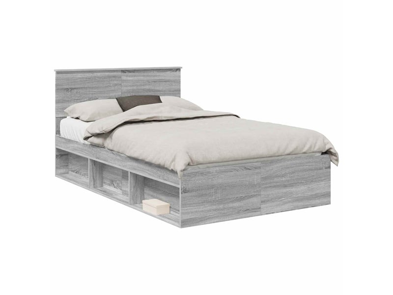  Lit double- lit adulte -  cadre de lit gris sonoma 120 x 190 cm pin massif  - Conforama A