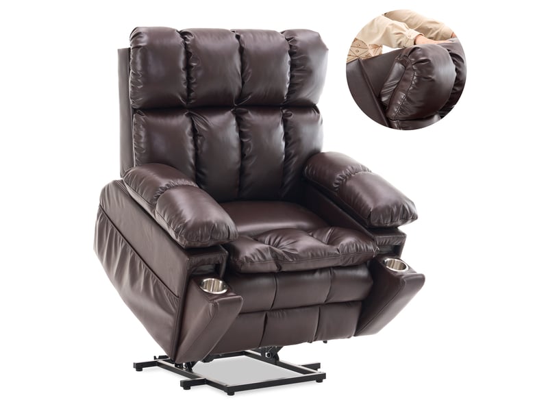 Fauteuil relax électrique releveur avec massage et chauffage marron evryae - Conforama B